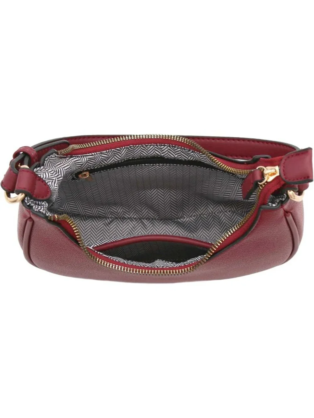 Women Wine Small Crescent For Trendy Underarm Purse Zipper Shoulder Bag